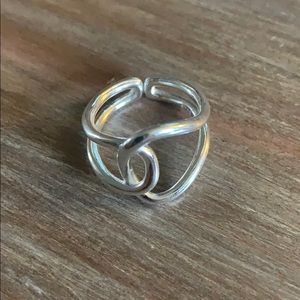 925 Sterling Silver Stamped Unique Ring Adjustable